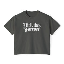 Load image into Gallery viewer, Dirtbikes Forever. Women's Boxy Tee — 'Twenty Three Media' Distressed Logo Graphic Tee