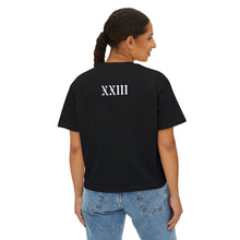 Load image into Gallery viewer, Dirtbikes Forever. Women's Boxy Tee — 'Twenty Three Media' Distressed Logo Graphic Tee