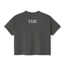 Load image into Gallery viewer, Dirtbikes Forever. Women's Boxy Tee — 'Twenty Three Media' Distressed Logo Graphic Tee