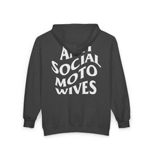 Load image into Gallery viewer, Anti Social Moto Wives - Unisex Zip Hooded Sweatshirt