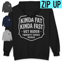 Load image into Gallery viewer, Kinda Fat Kinda Fast VET RIDER - Unisex Zip Hooded Sweatshirt