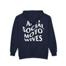 Load image into Gallery viewer, Anti Social Moto Wives - Unisex Zip Hooded Sweatshirt
