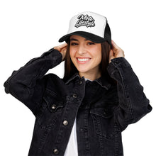 Load image into Gallery viewer, Moto Lifestyle Foam Embroidered Trucker Hat, Black Thread
