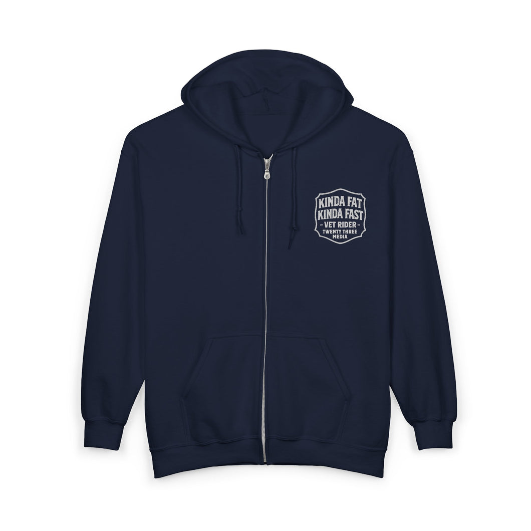 Kinda Fat Kinda Fast VET RIDER - Unisex Zip Hooded Sweatshirt