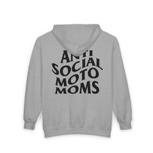 Load image into Gallery viewer, Anti Social Moto Moms - Unisex Zip Hooded Sweatshirt
