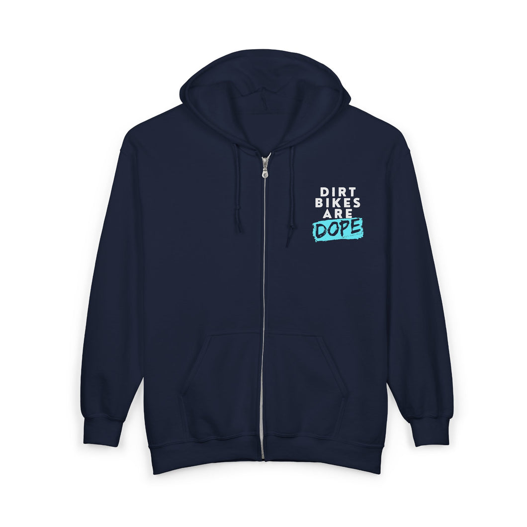 Dirt Bikes are DOPE - Unisex Zip Hooded Sweatshirt