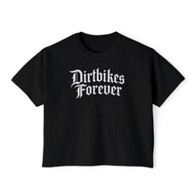 Load image into Gallery viewer, Dirtbikes Forever. Women's Boxy Tee — 'Twenty Three Media' Distressed Logo Graphic Tee
