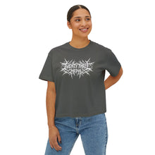 Load image into Gallery viewer, Death Metal. Women's Boxy Tee — 'Twenty Three Media' Distressed Logo Graphic Tee
