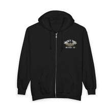 Load image into Gallery viewer, Moto Moth Unisex Zip Hooded Sweatshirt
