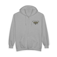 Load image into Gallery viewer, Moto Moth Unisex Zip Hooded Sweatshirt
