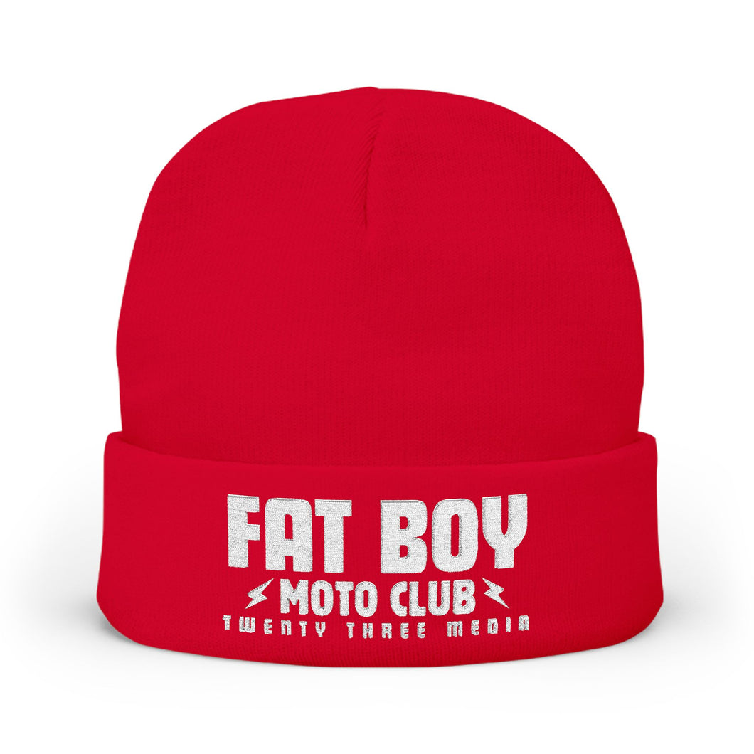 Fat Boy Moto Club Embroidered Knit Beanie