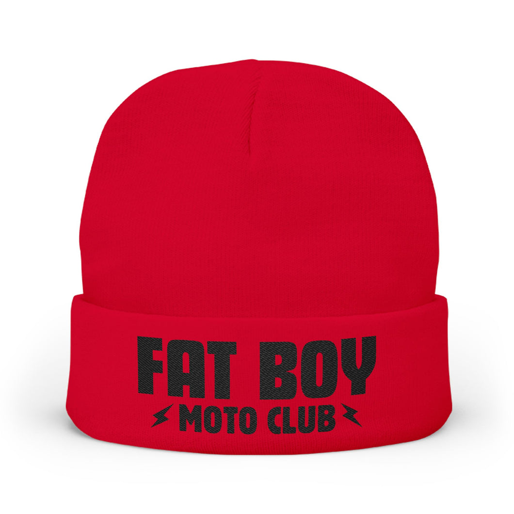 Fat Boy Moto Club Embroidered Knit Beanie