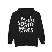Load image into Gallery viewer, Anti Social Moto Wives - Unisex Zip Hooded Sweatshirt
