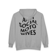 Load image into Gallery viewer, Anti Social Moto Wives - Unisex Zip Hooded Sweatshirt
