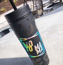 Load image into Gallery viewer, Matte Black Moto Mama Tumbler. 20 ounce
