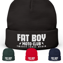 Load image into Gallery viewer, Fat Boy Moto Club Embroidered Knit Beanie
