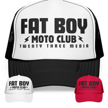 Load image into Gallery viewer, Fat Boy Moto Club Foam Embroidered Trucker Hat
