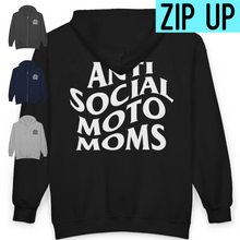 Load image into Gallery viewer, Anti Social Moto Moms - Unisex Zip Hooded Sweatshirt
