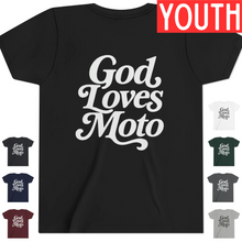 Load image into Gallery viewer, YOUTH - God Loves Moto - Short Sleeve Tee

