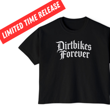 Load image into Gallery viewer, Dirtbikes Forever. Women's Boxy Tee — 'Twenty Three Media' Distressed Logo Graphic Tee
