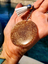 Load image into Gallery viewer, Gold and White Moto Wife Keychain
