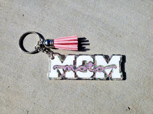 Load image into Gallery viewer, White and Purple Moto Mom Keychain
