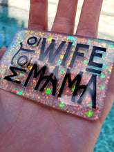 Load image into Gallery viewer, Black and White Moto Mom &amp; Wife Keychain
