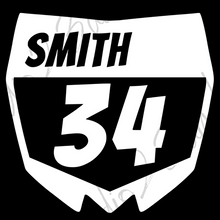 Load image into Gallery viewer, Custom Name and Number Plate Decal
